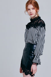 Ida Faux Leather Rocker Skirt | OROSHE