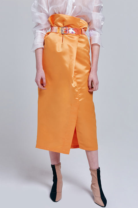 Bailey Silky Midi Skirt with Belt | OROSHE