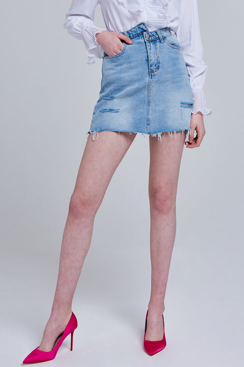 Bernadette Asymmetrical Denim Skirt | OROSHE