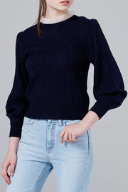 Cara Ruffle Neck Knit Top | OROSHE