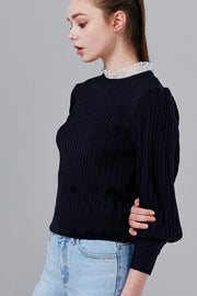 Cara Ruffle Neck Knit Top | OROSHE