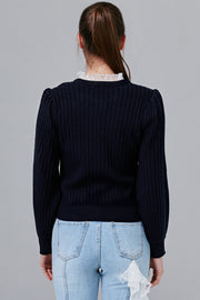 Cara Ruffle Neck Knit Top | OROSHE