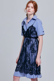 Ellen Half Sleeve Shirt Dress with Slip Set | OROSHE