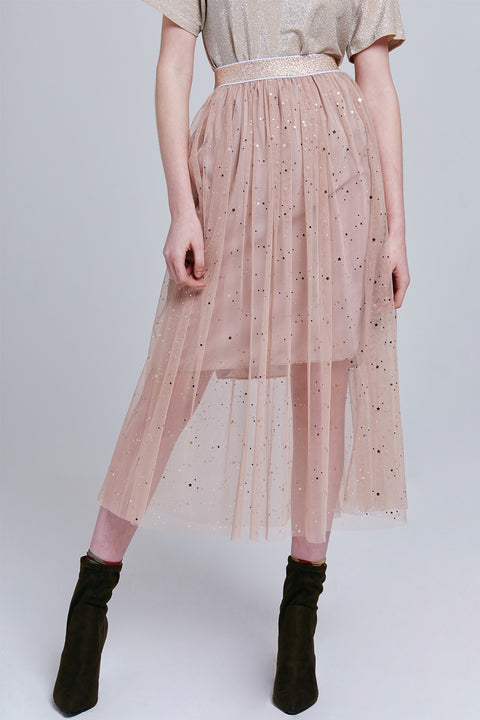 Esther Flowy Star Mesh Skirt | OROSHE