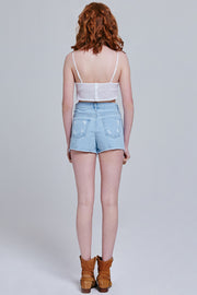 Faith Distressed Denim Shorts | OROSHE