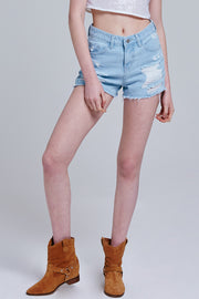 Faith Distressed Denim Shorts | OROSHE