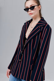 Heidi Striped Blazer with Rings