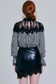Ida Faux Leather Rocker Skirt | OROSHE