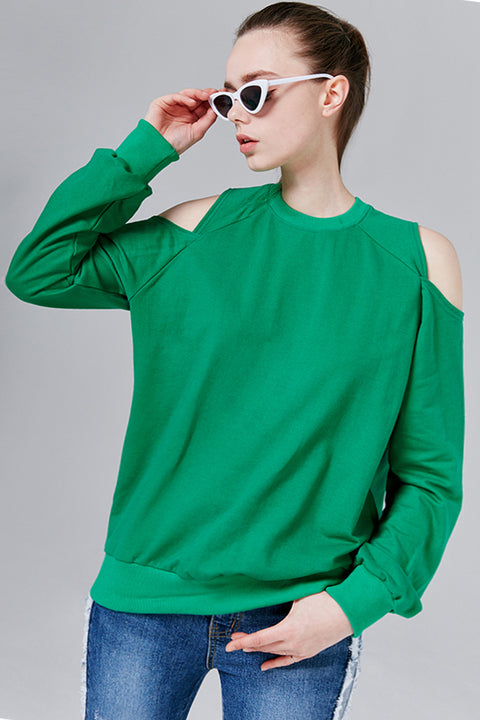 Jackie Cutout Shoulder Sweatshirt | OROSHE