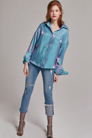 Jacqueline Iridescent Button-up Blouse | OROSHE