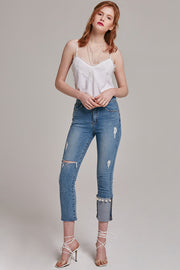 Kat Pearl Cuff Jeans | OROSHE