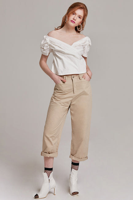 Hallie Wide Leg Cotton Pants | OROSHE