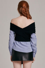 Olivia One Shoulder Striped Panel Top | OROSHE