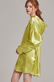 Heather Shimmery Pocket Hoodie Dress | OROSHE