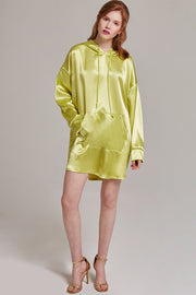 Heather Shimmery Pocket Hoodie Dress | OROSHE