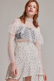 Claire Polka Dot Ruffle Top | OROSHE