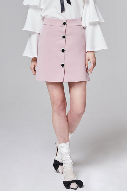 Lindsey Button Front Mini Skirt | OROSHE