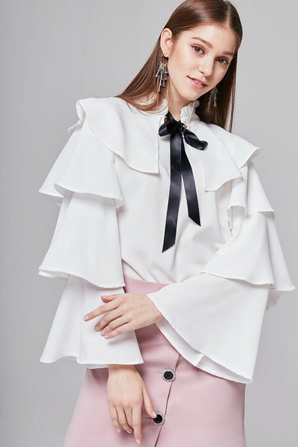 Bianca Tiered-Sleeve Blouse | OROSHE