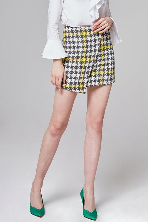 Keira Checked Wool-Blend Mini Skirt | OROSHE