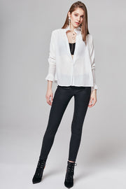 Melissa Ruffled-Neck Blouse | OROSHE