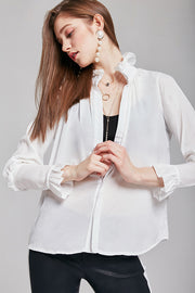 Melissa Ruffled-Neck Blouse | OROSHE