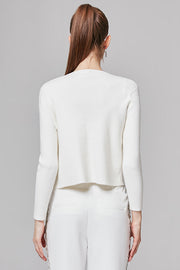 Karen Ribbed-Knit Top with Cardigan | OROSHE