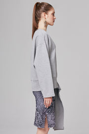 Clara Asymmetric-hem Sweatshirt | OROSHE