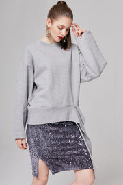 Clara Asymmetric-hem Sweatshirt | OROSHE