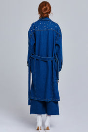 Jane Pearl Embellished Denim Jacket | OROSHE