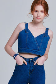 Lala Denim Halter Top | OROSHE