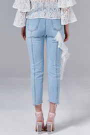 Lindsey Lace Ruffle Jeans | OROSHE