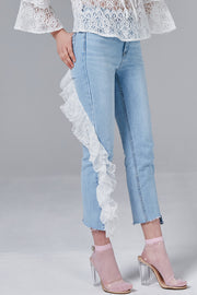 Lindsey Lace Ruffle Jeans | OROSHE