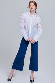 Mckenna Button-Up Puff Sleeve Blouse | OROSHE