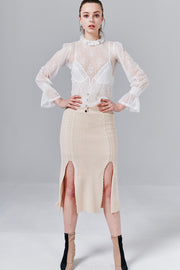 Naomi M-Slit Knit Skirt
