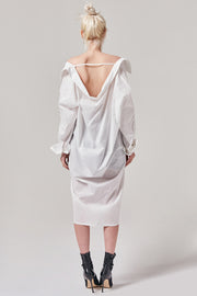 Open Back Button Up Shirt Dress | OROSHE