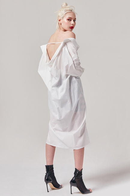 Open Back Button Up Shirt Dress | OROSHE