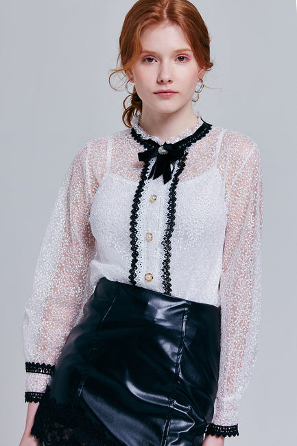 Sloane Sheer Lace Blouse | OROSHE
