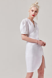 White Side Slit Dress | OROSHE