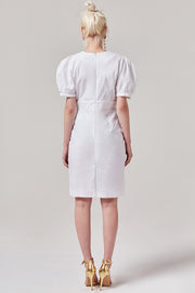 White Side Slit Dress | OROSHE
