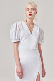 White Side Slit Dress | OROSHE